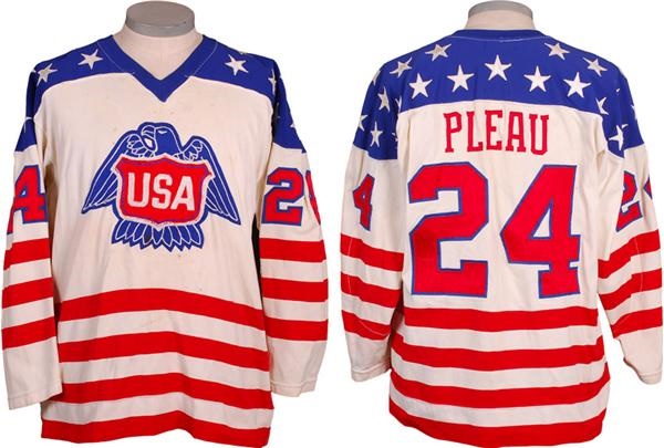 - 1976 Larry Pleau Team USA Canada Cup Game Jersey
