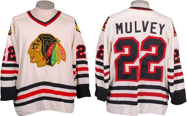 - 1974-75 Grant Mulvey Chicago Black Hawks Game Worn Jersey