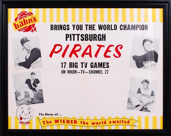 Clemente and Pittsburgh Pirates - 1961 Kahn’s Pittsburgh Pirates Advertising Poster