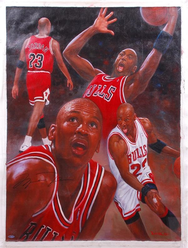 - Michael Jordan Signed Original Painting UDA