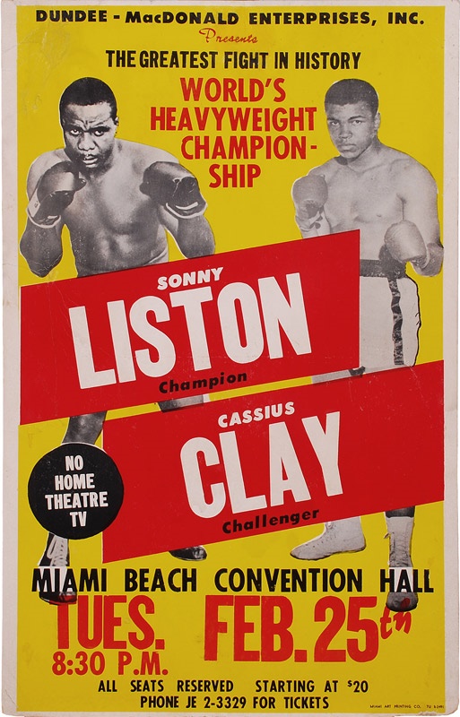 - 1964 Cassius Clay vs. Sonny Liston I On-Site Fight Poster