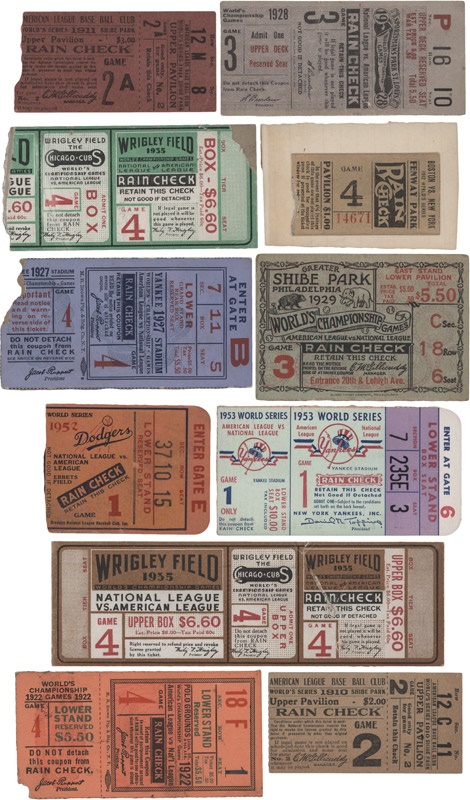 - Large Collection of World Series Tickets (59) Including 1910, 1911 and 1912