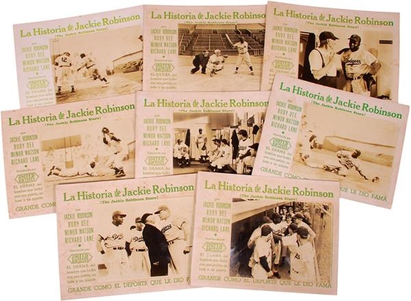 - 1950 "The Jackie Robinson Story" Cuban Lobby Card Set (8)