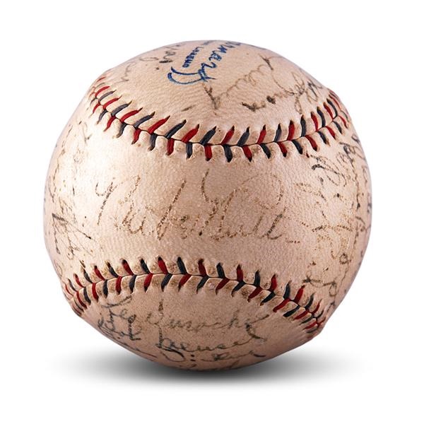 Baseball Autographs - 1929 New York Yankees Team Signed Baseball