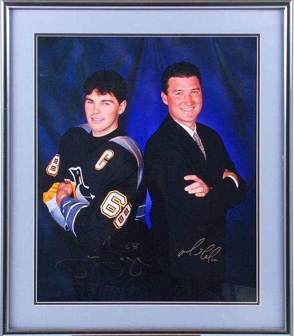 - Huge Photo Signed by Mario Lemieux and Jaromir Jagr