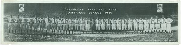 1936 Cleveland Indians Panoramic Team Photo with Original Mailer