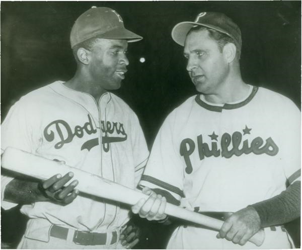 - Famous Jackie Robinson and Ben Chapman Baseball Wire Photo