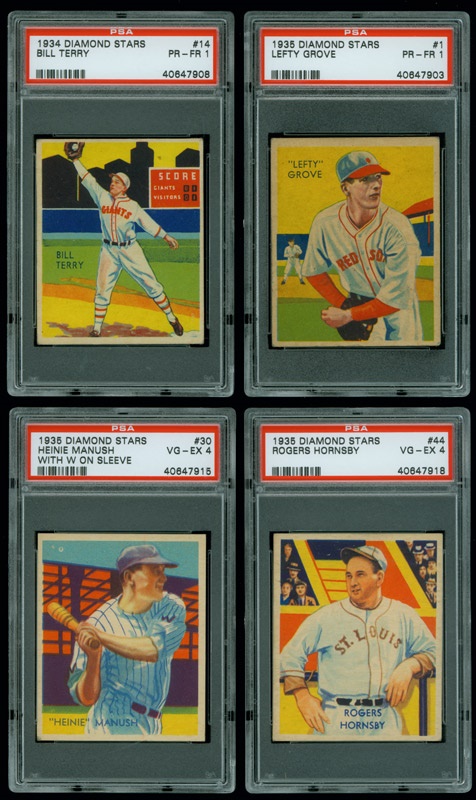 - 1934-35 Diamond Star Baseball Cards All PSA Graded (20)