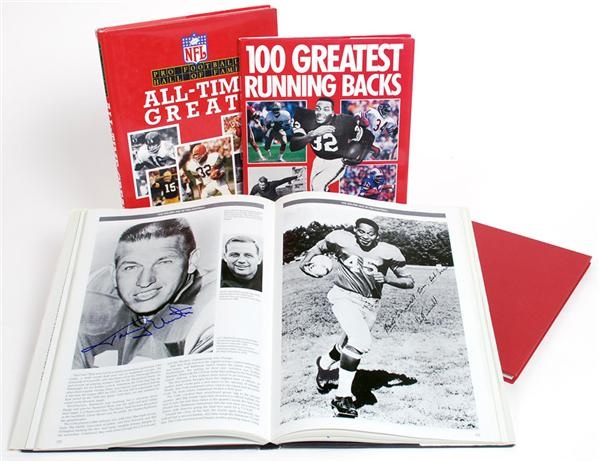 - Football Multi-Signed Hardcover Books with Hall of Famers (4)