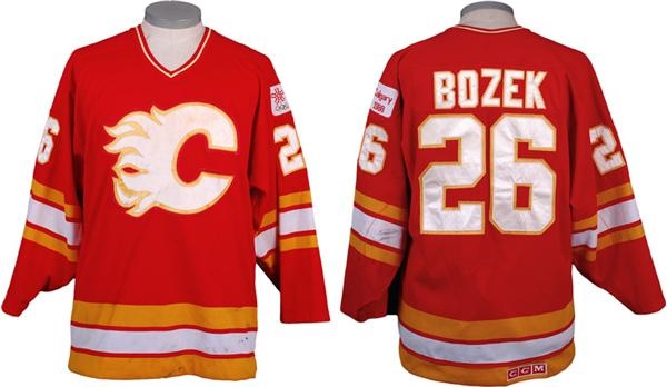 - 1987-88 Steve Bozek Calgary Flames Game Worn Jersey