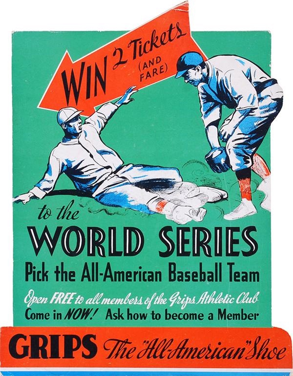 All American Baseball Team World Series Ad Sign (1930's)