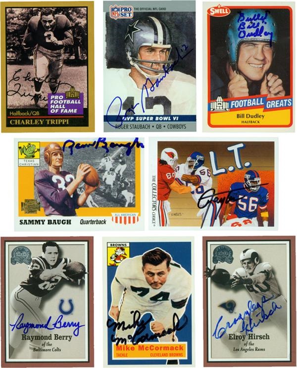 Autographs Football - 55 Signed Football Hall of Fame Signed Cards