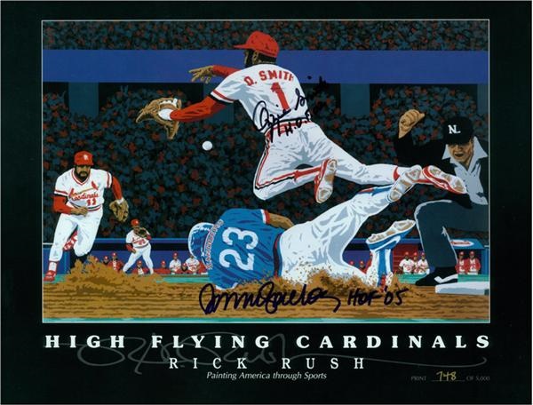 - Limited Edition Print Signed by Ozzie Smith and Ryne Sandberg