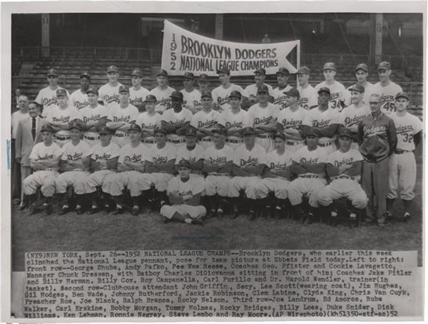 - Brooklyn Dodgers National League Champions (1952)