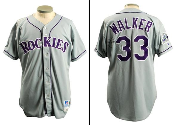 Baseball Equipment - 1998 Larry Walker Signed Game Used Colorado Rockies Jersey