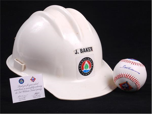 Boston's Ted Williams Tunnel Opening Baseball and Hardhat (2)