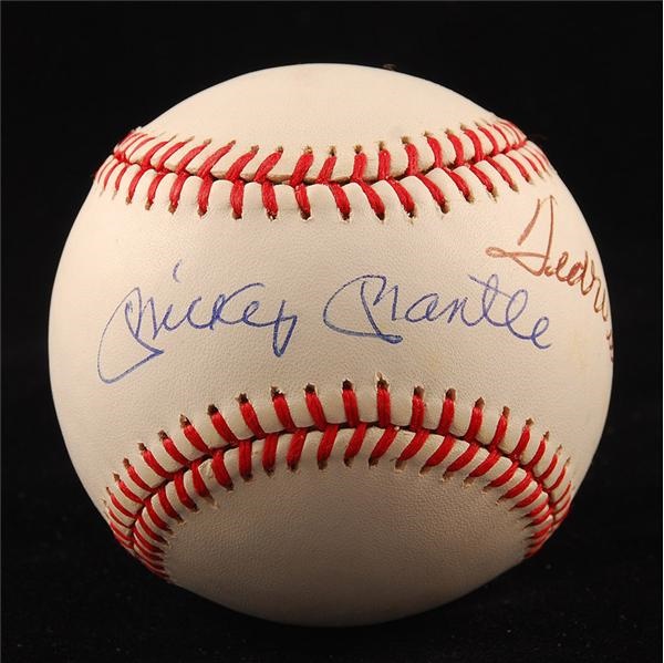 Baseball Autographs - Mickey Mantle and Ted Williams Signed Baseball