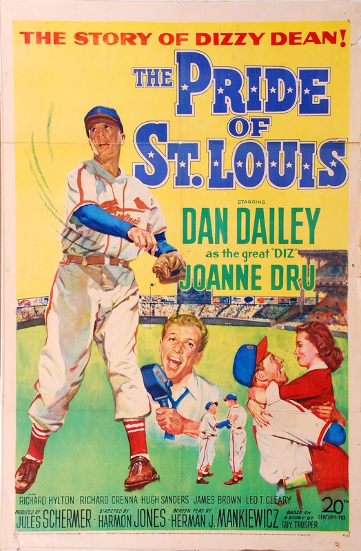Pride of St Louis Baseball One Sheet Movie Poster (1952)