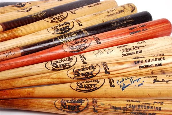 Baseball Equipment - 1990 Cincinnati Reds Game Used Signed Baseball Bats (22)