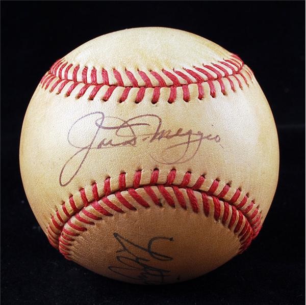 Joe DiMaggio and Lefty O'Doul Signed Baseball