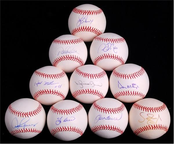 New York Yankee Greats Single Signed Baseballs (10)