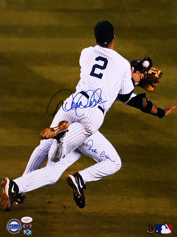 Baseball Autographs - Derek Jeter and Robinson Cano Signed 16 x 20 Steiner