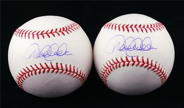 Baseball Autographs - Derek Jeter Single Signed Baseballs Steiner (2)