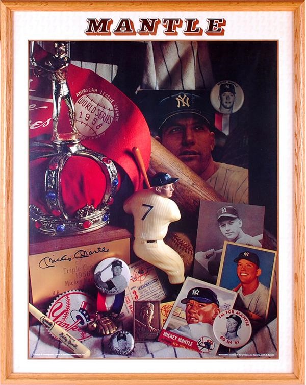 Baseball Autographs - Mickey Mantle Signed Yankees Poster JSA