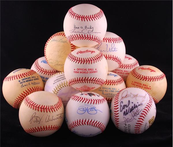 Baseball Autographs - Collection of Signed and Unsigned Baseballs (24)