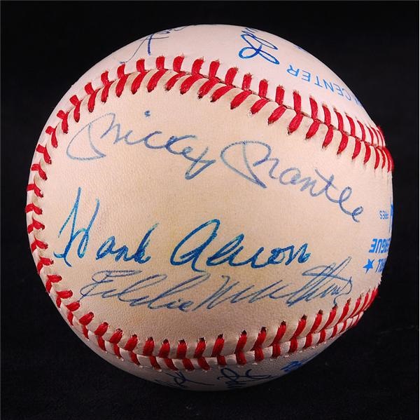 Baseball Autographs - 500 Home Run Club Signed Baseball with Mantle and Williams