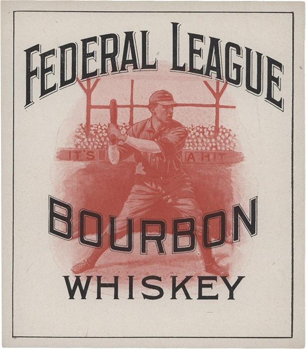 - Circa 1915 Federal League Baseball Whiskey Label
