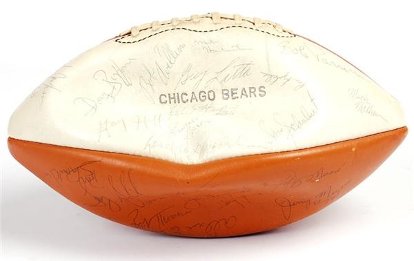 1976 Chicago Bears Team Signed Football w/ Walter Payton Rookie JSA