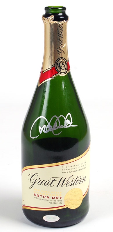 Baseball Autographs - Derek Jeter Signed Champaign Bottle Steiner