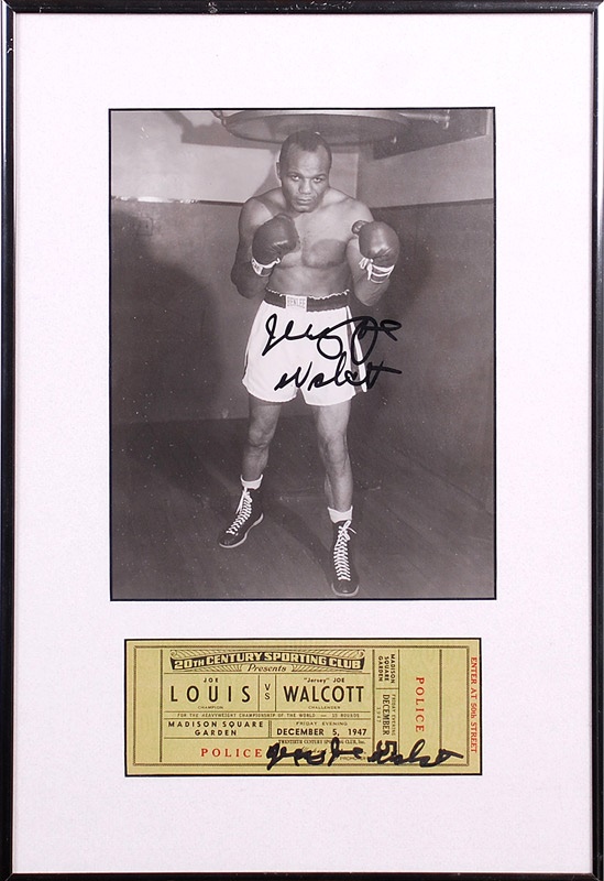 Muhammad Ali & Boxing - Joe Walcott Boxing Signed Framed Display PSA/DNA