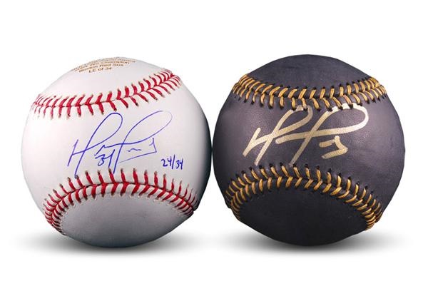 Baseball Autographs - David Ortiz Single Signed Baseballs (2)