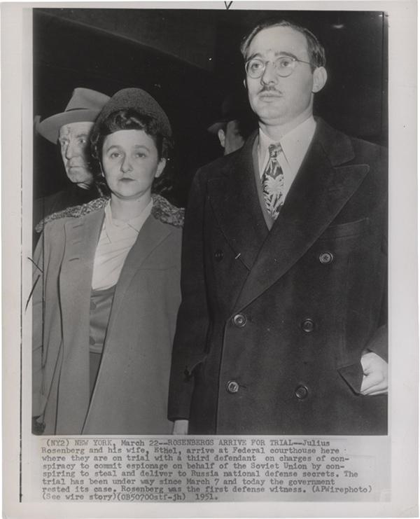 - Amazing Julius and Ethel Rosenberg Spy Wire Photo (1951)