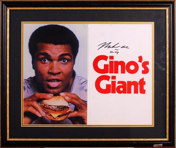 Muhammad Ali & Boxing - Muhammad Ali Signed Gino's Restaurant Display Sign