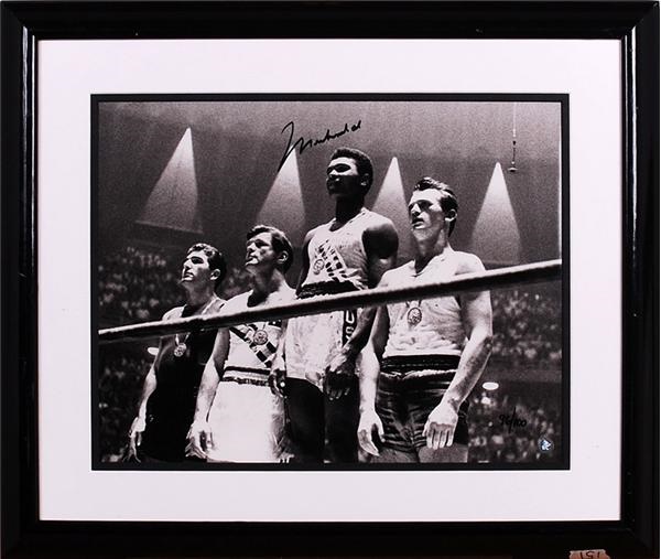 Muhammad Ali & Boxing - Muhammad Ali Framed Olympic Display Pieces with Full Ticket (3)