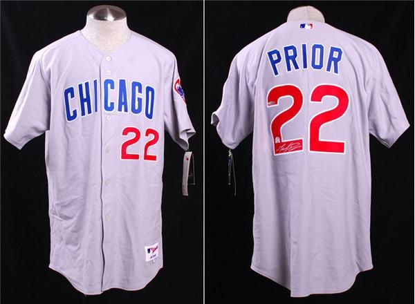 Baseball Autographs - Mark Prior Signed Chicago Cubs Gray Jerseys (5)