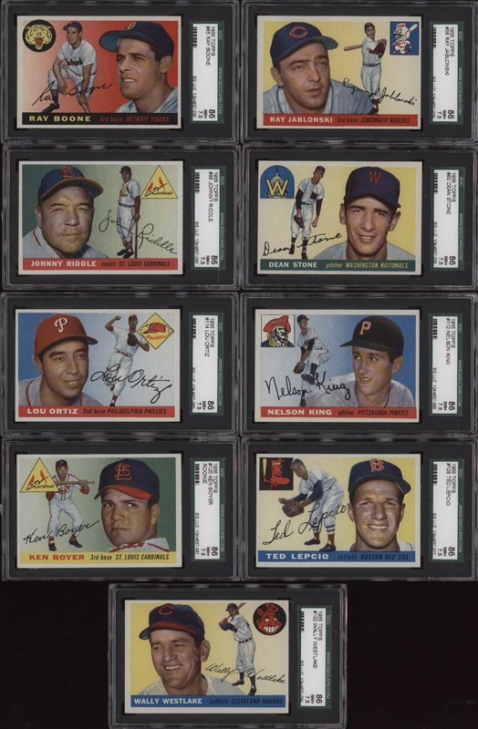 - (9) 1955 Topps Baseball Cards All 86 NM+ 7.5