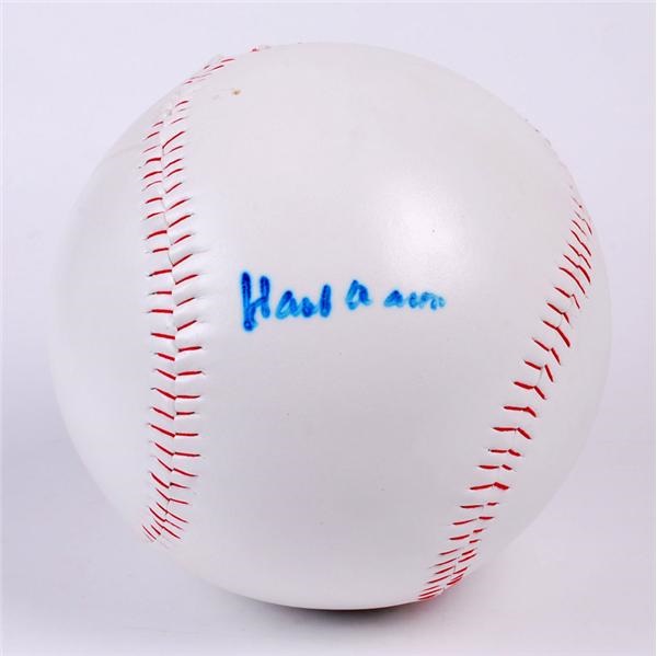 Baseball Autographs - Hank Aaron Signed Think Big Baseball