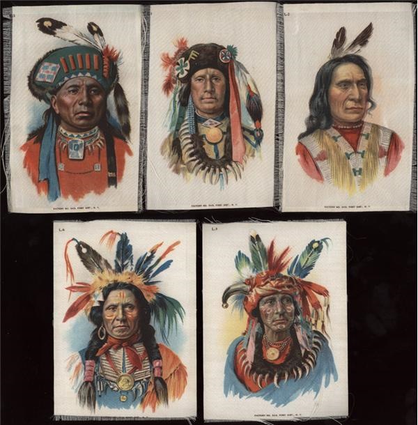 - Circa 1910 S66 Large Indian Chief Tobacco Silk Near Set (5/6)