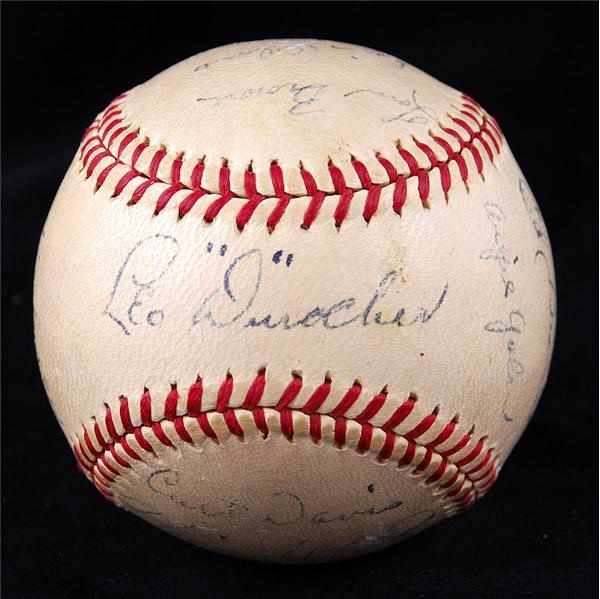Baseball Autographs - 1944/45 Brooklyn Dodgers Team Signed Baseball