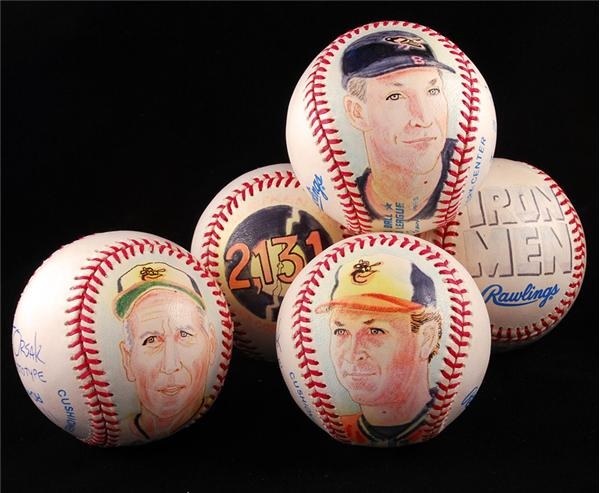 Hand Painted Cal Ripken Baseballs (5)