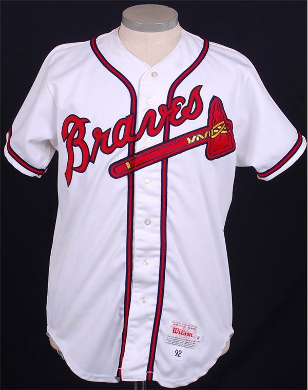 Baseball Equipment - 1992 Dave Justice Game Used Atlanta Braves Jersey