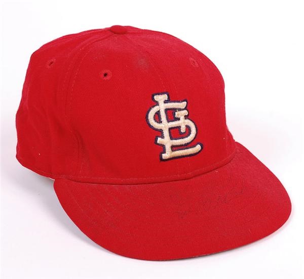 Baseball Equipment - Lou Brock St Louis Cardinals Game Used Baseball Cap