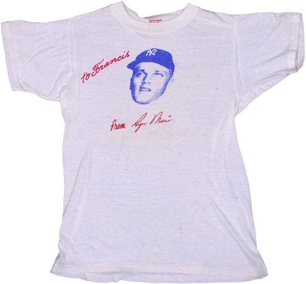 - Rare Roger Maris Yankees Picture T-Shirt (1960's)