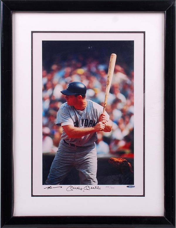 Baseball Autographs - Mickey Mantle Signed Neil Leifer Oversized Photo UDA