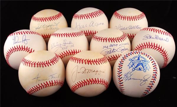 Baseball Autographs - Collection of Hall of Fame Signed Signed Baseballs (10)