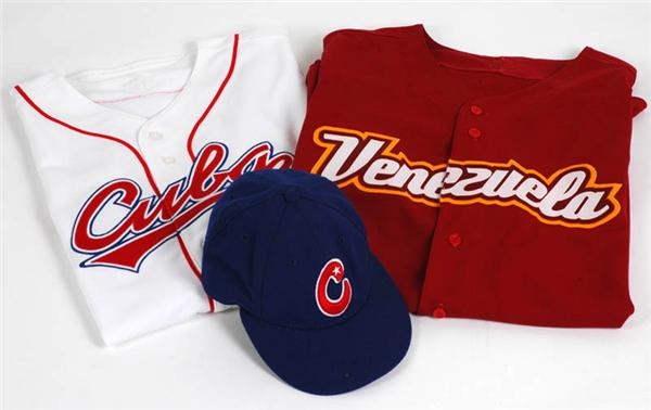 Game Used World Baseball Classic Jersey's (2) and Hat